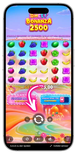 Sweet Bonanza 2500 Spielanleitung Schritt 4: Spin starten und Freispiele auslösen